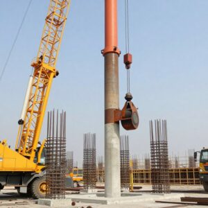 hasil bore pile dengan diameter besar menggunakan mini crane