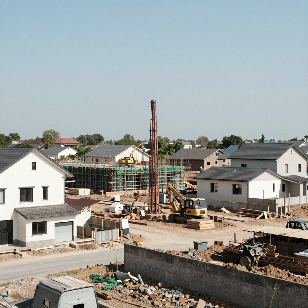 lokasi pemukiman dekat proyek bore pile tanpa gangguan