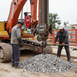 proses pengeboran strauss pile manual