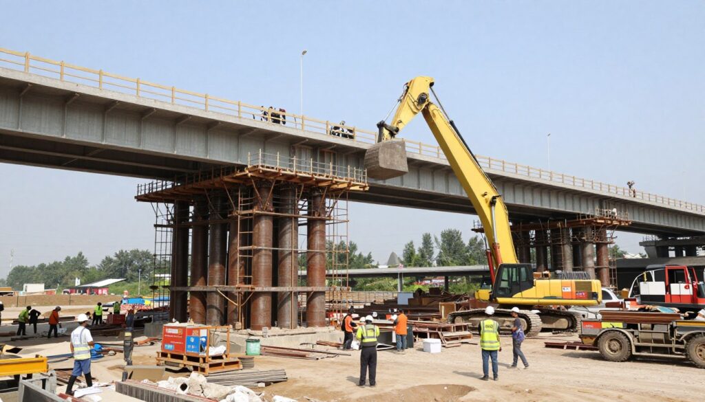 proyek infrastruktur jembatan menggunakan bore pile